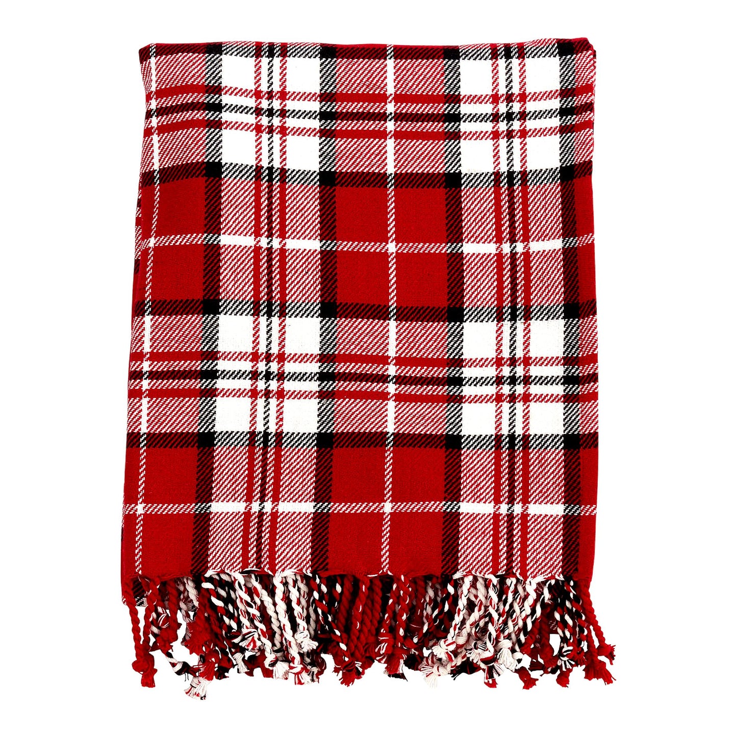 CozyPlaid Red Throw Blanket 50"x60"