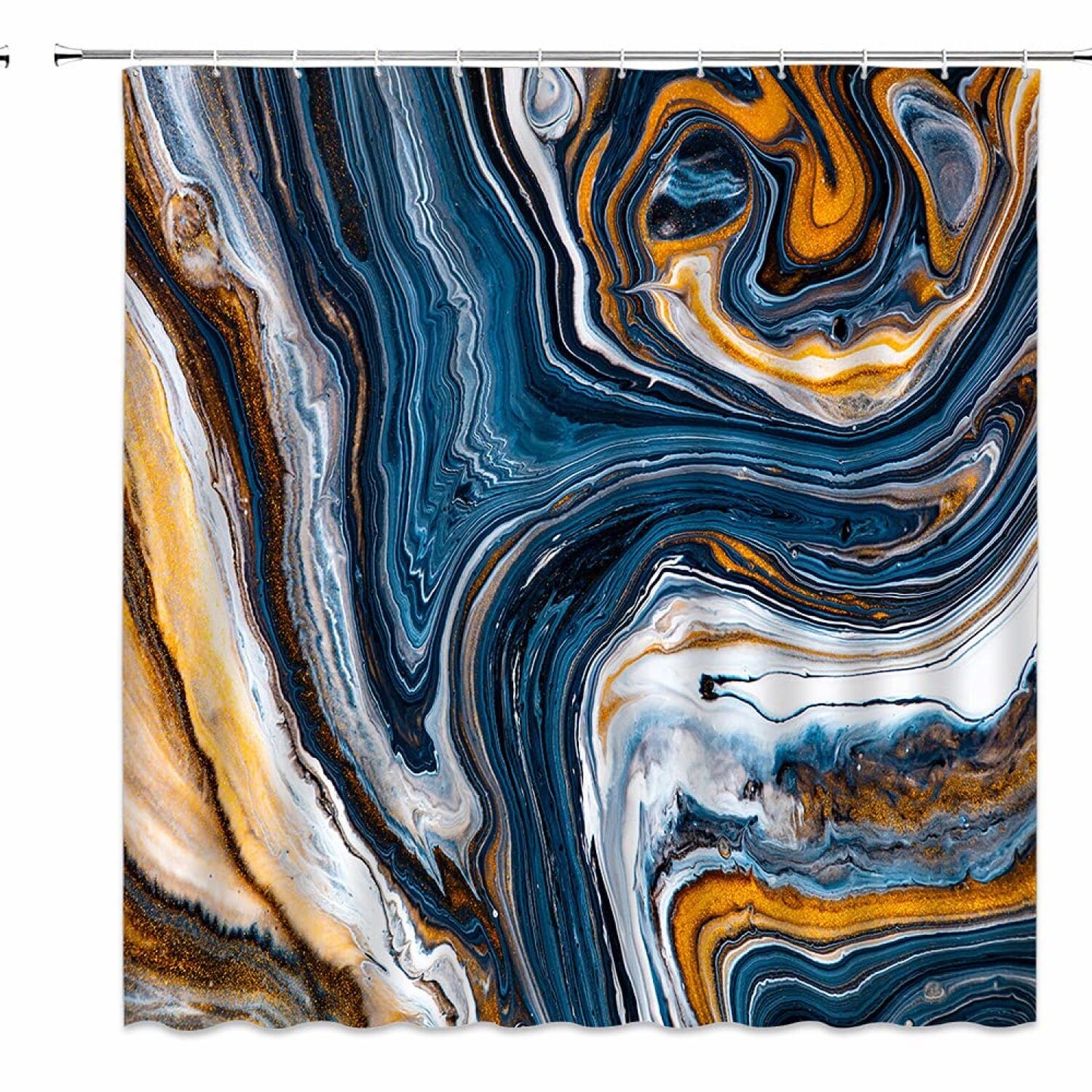 Marble Shower Curtain 70x70 inch with Hooks