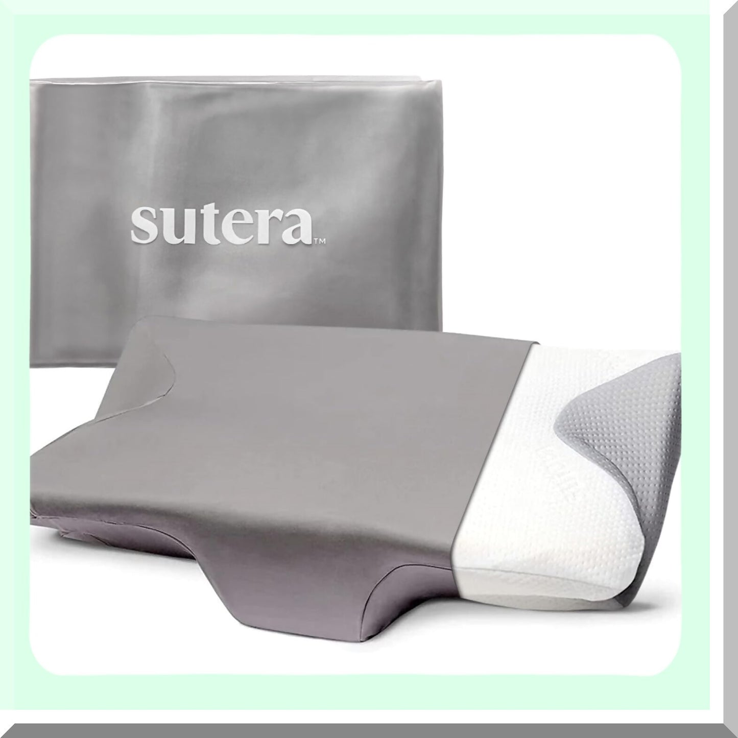 Bamboo Dream Deep Cervical Pillowcase - Gray Zipper Pillow Cover for Sleeping Pillow
