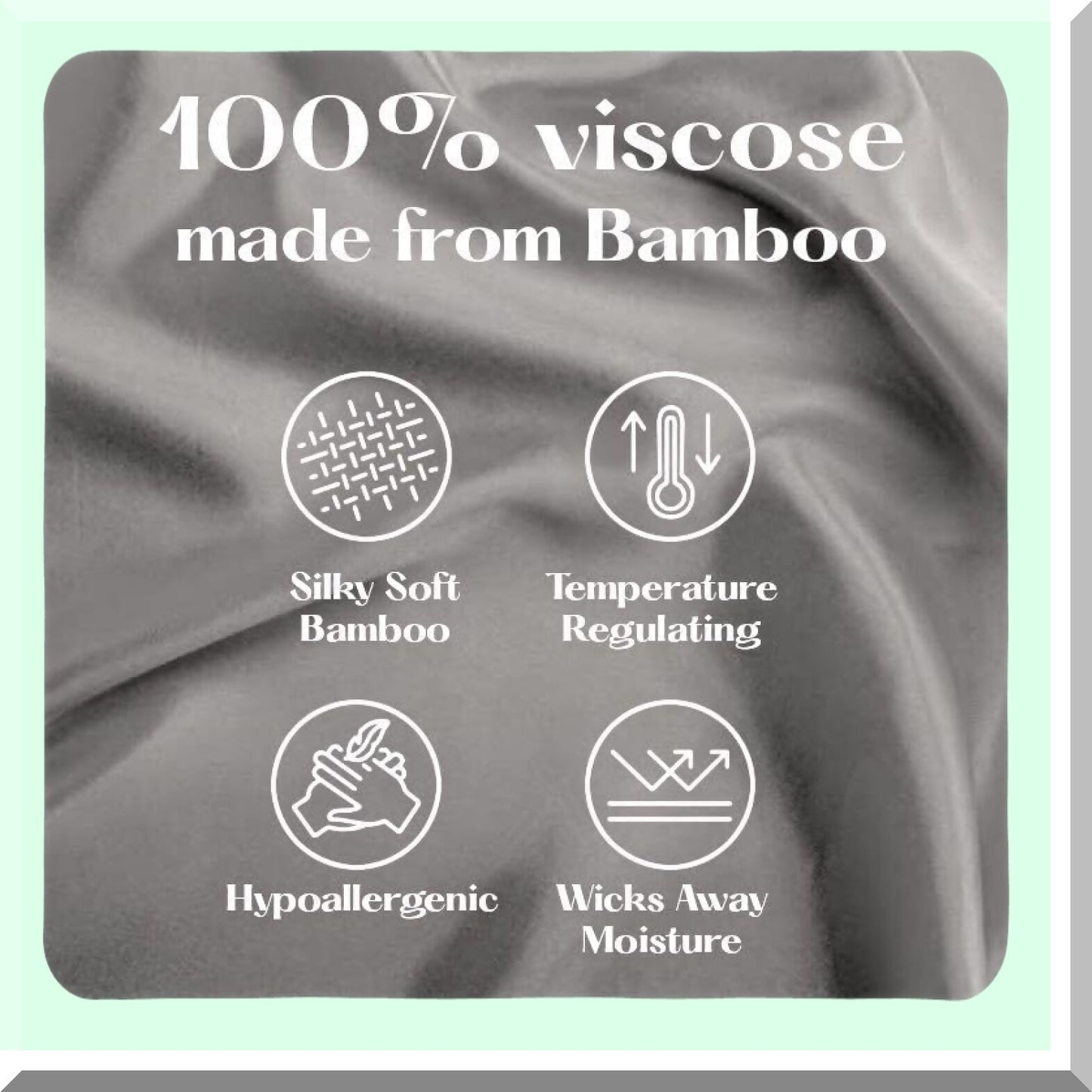 Bamboo Dream Deep Cervical Pillowcase - Gray Zipper Pillow Cover for Sleeping Pillow