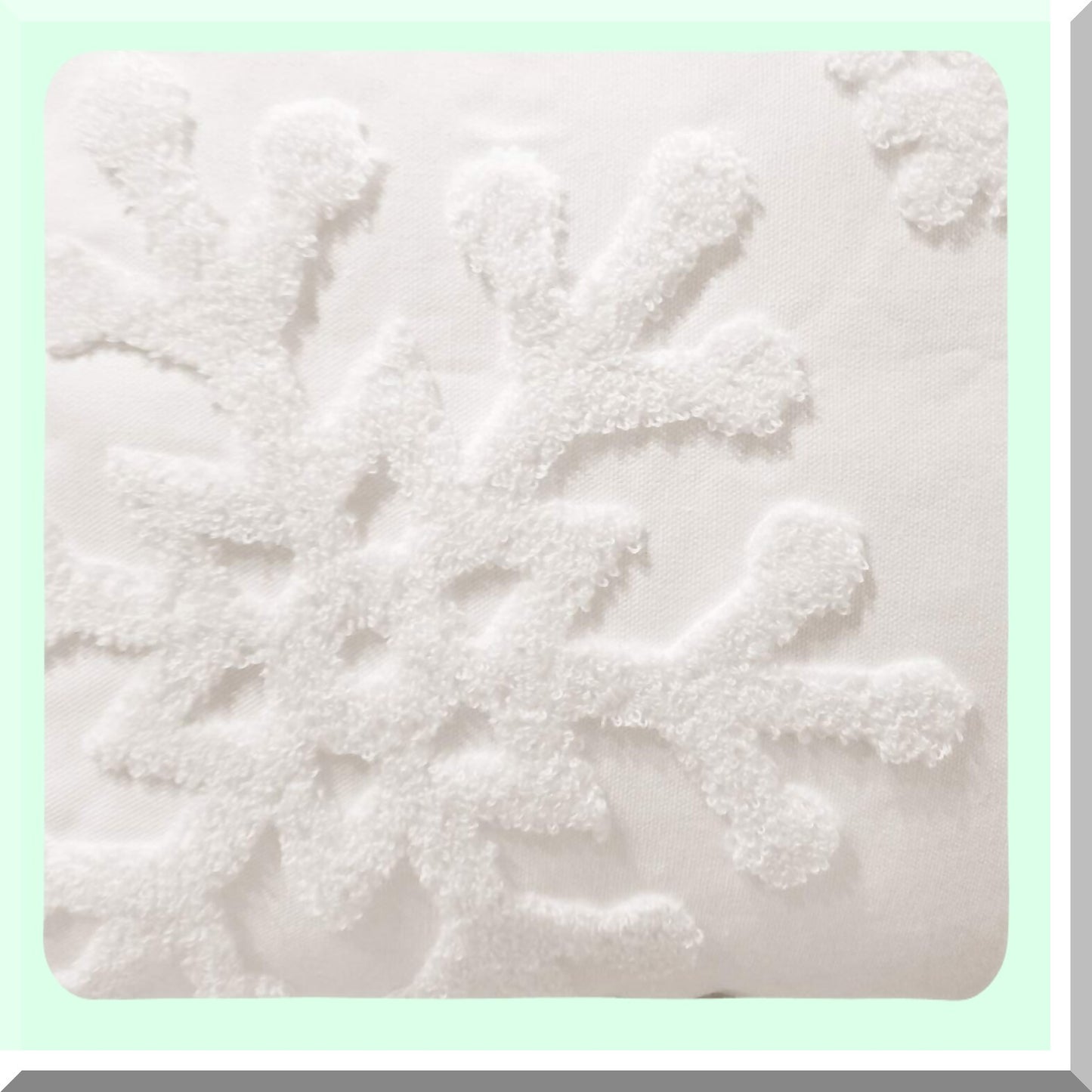 Snowflake Bliss Pillowcase Set - Holiday Decorative Cushion Cover for Home, Sofa, Bed, Car - 18x18 Inch Embroidered Cotton Linen Throw Pillows in White
