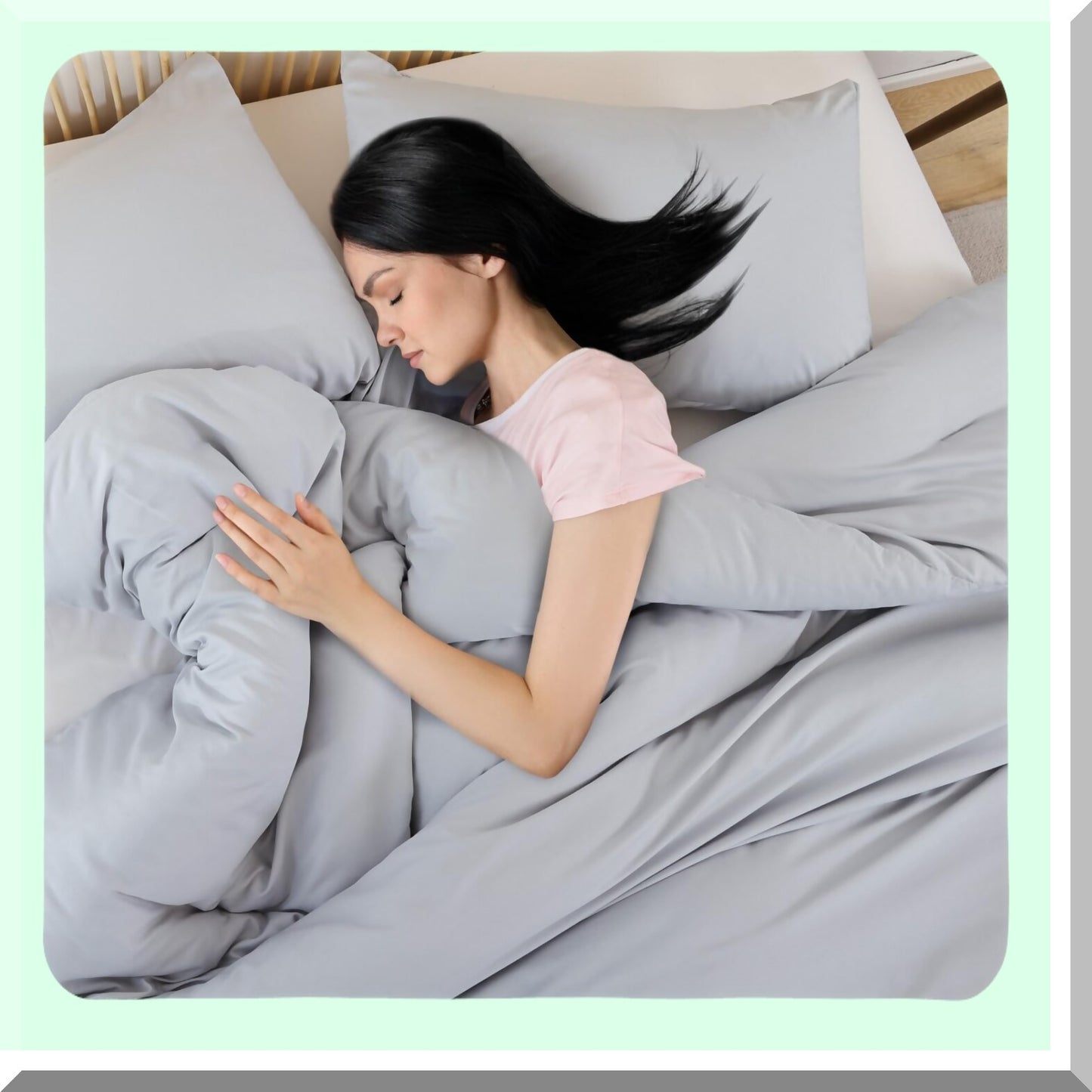 Light Grey Boho Comforter Set - 3 Piece Gray Bedding Set with 2 Pillowcases - All Season Lightweight Bedspread Quilt - Cozy Blanket Gift