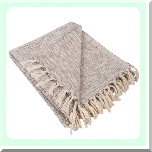 CozyRustic Variegated Brown Farmhouse Throw Blanket - Perfect for Chair, Couch, Bed, Picnic, Camping, Beach, or Staying Cozy at Home (50 x 60)