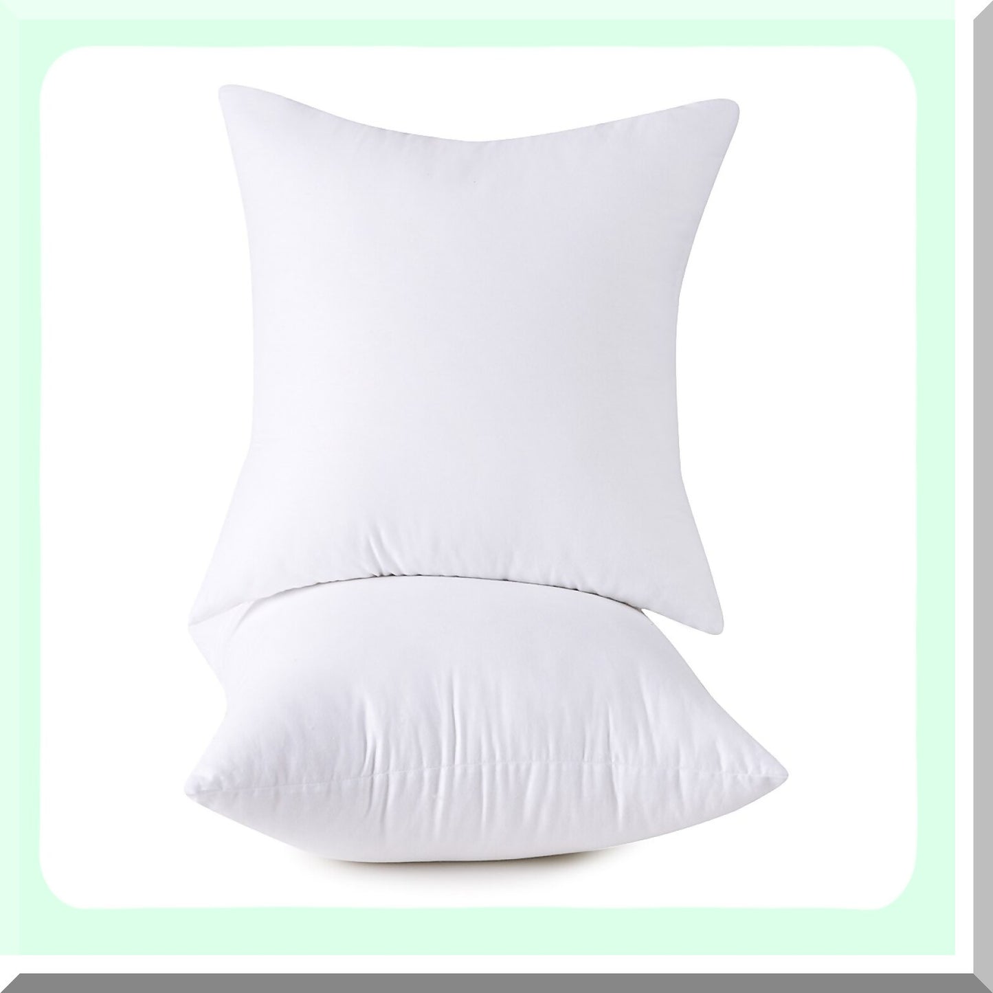 Cotton Comfort Square Pillow Set - 18x18 Inch Insert - Decorative Throw Pillows - Set of 2 - Soft Cotton Cover - Home Decor Accent Pillows