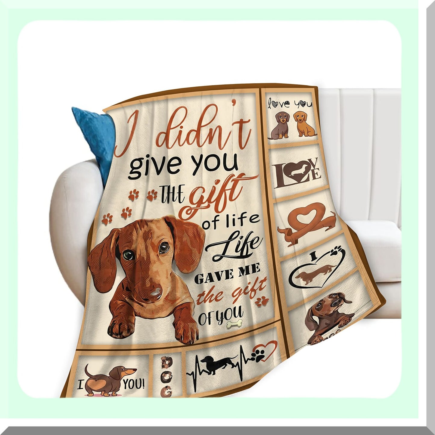CozyWiener Fleece Blanket - Soft, Warm, and Fluffy Dachshund Throw for Women, Girls, Adults, and Kids
