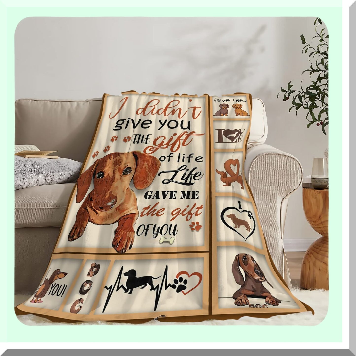 CozyWiener Fleece Blanket - Soft, Warm, and Fluffy Dachshund Throw for Women, Girls, Adults, and Kids