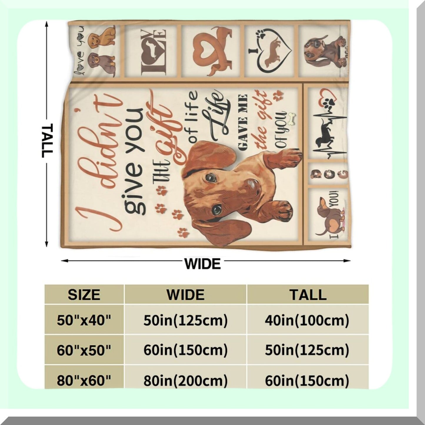 CozyWiener Fleece Blanket - Soft, Warm, and Fluffy Dachshund Throw for Women, Girls, Adults, and Kids