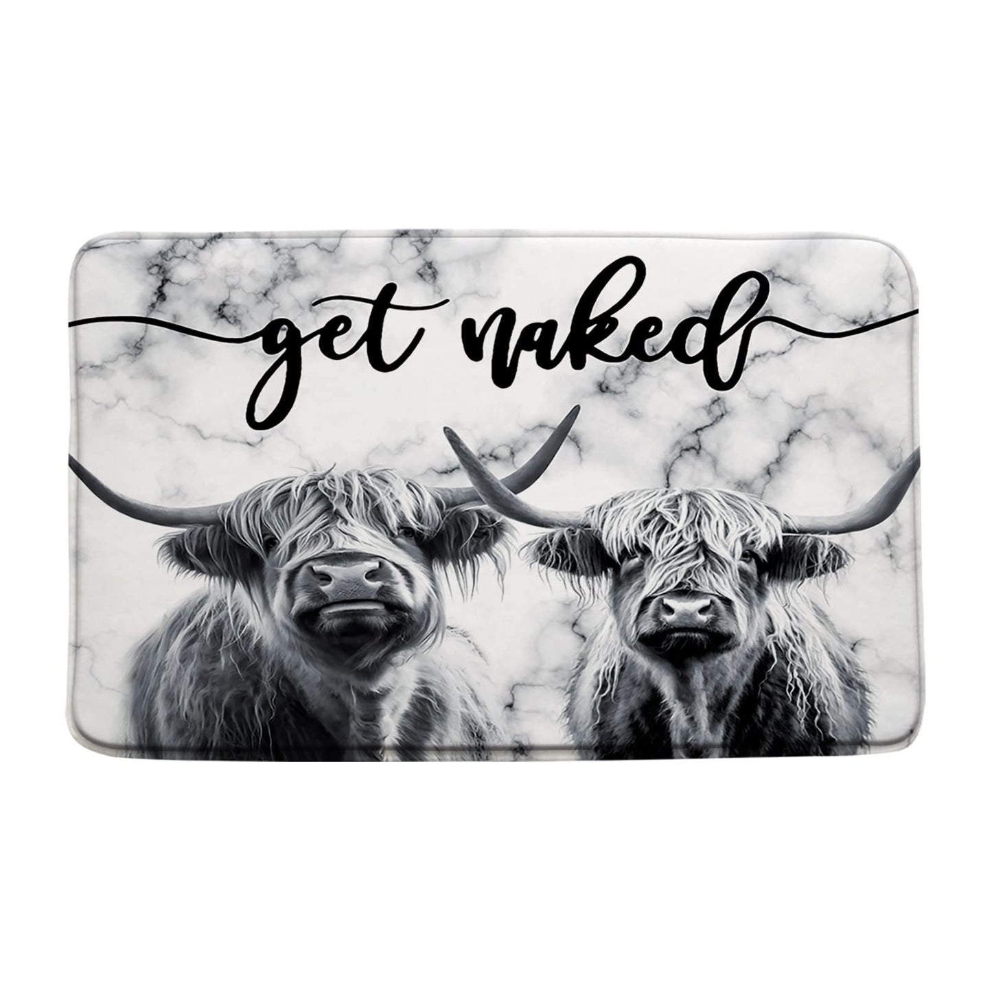 Farmhouse Highland Cow Bath Mat 50x20 Microfiber