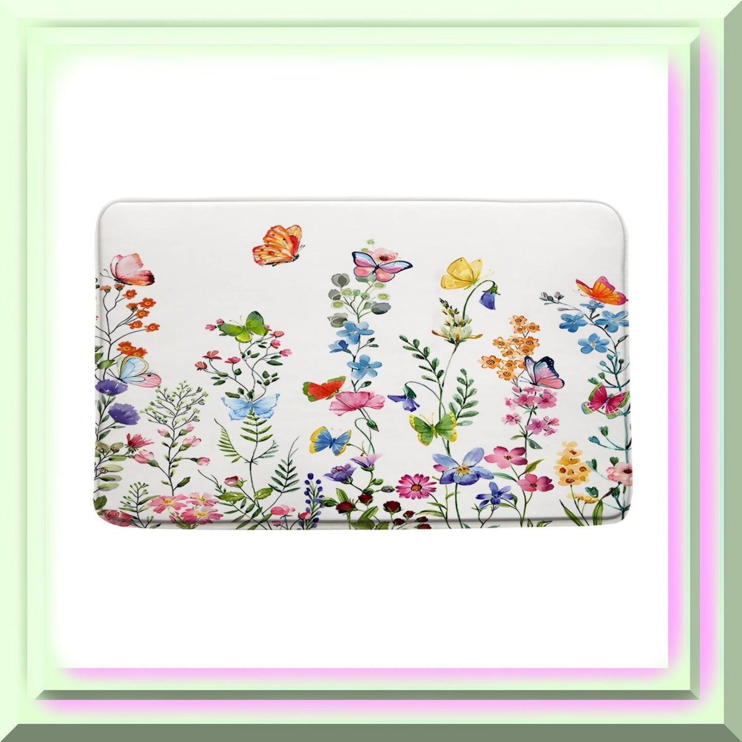 Floral Plant Bath Mat 17.8x29.5 Inch