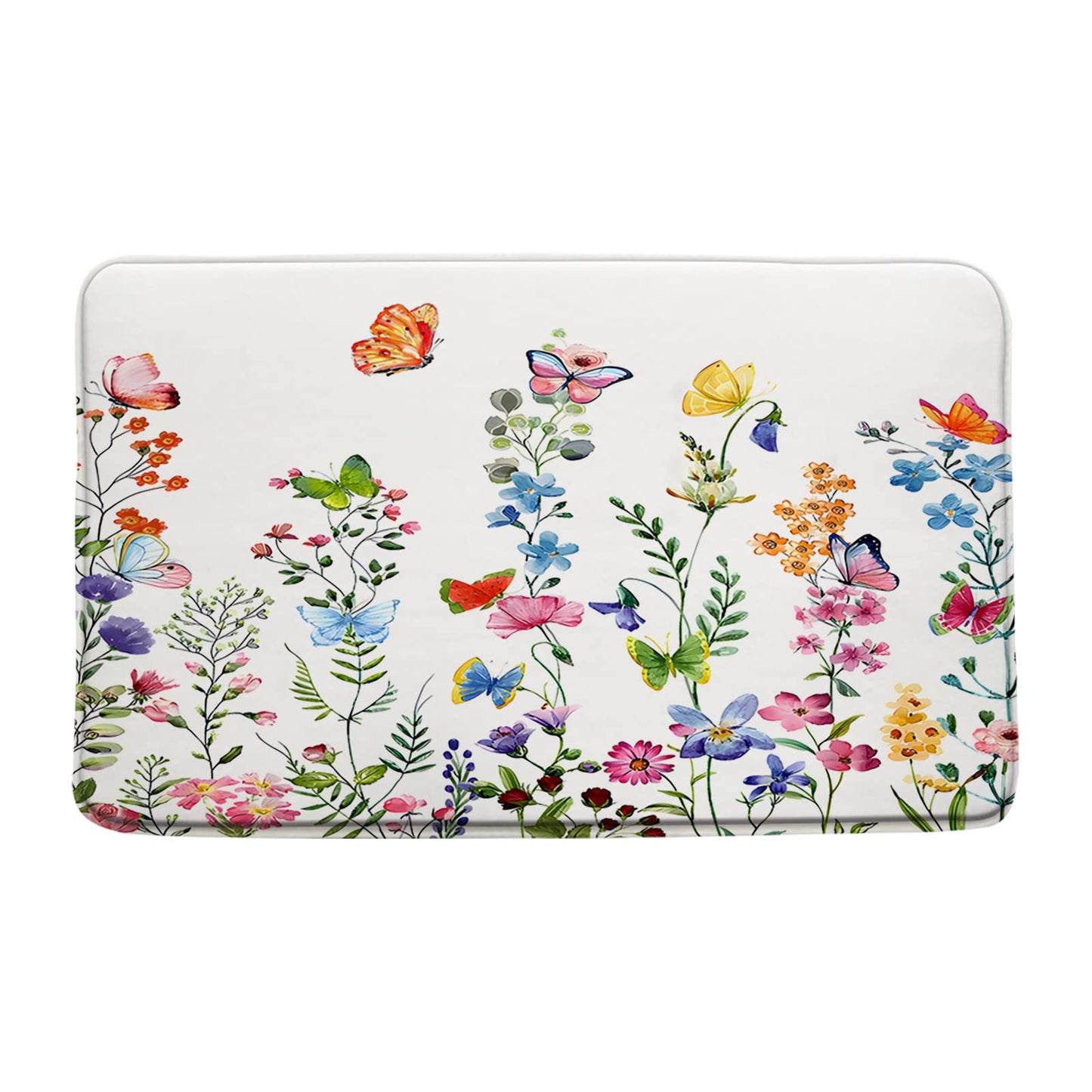 Floral Plant Bath Mat 17.8x29.5 Inch