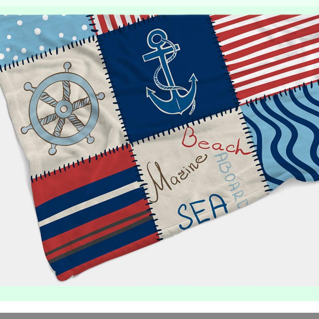 OceanWave Cozy Marine Throw Blanket - Soft, Warm, and Decorative for Bed, Chair, Couch, or Sofa (30"x40")