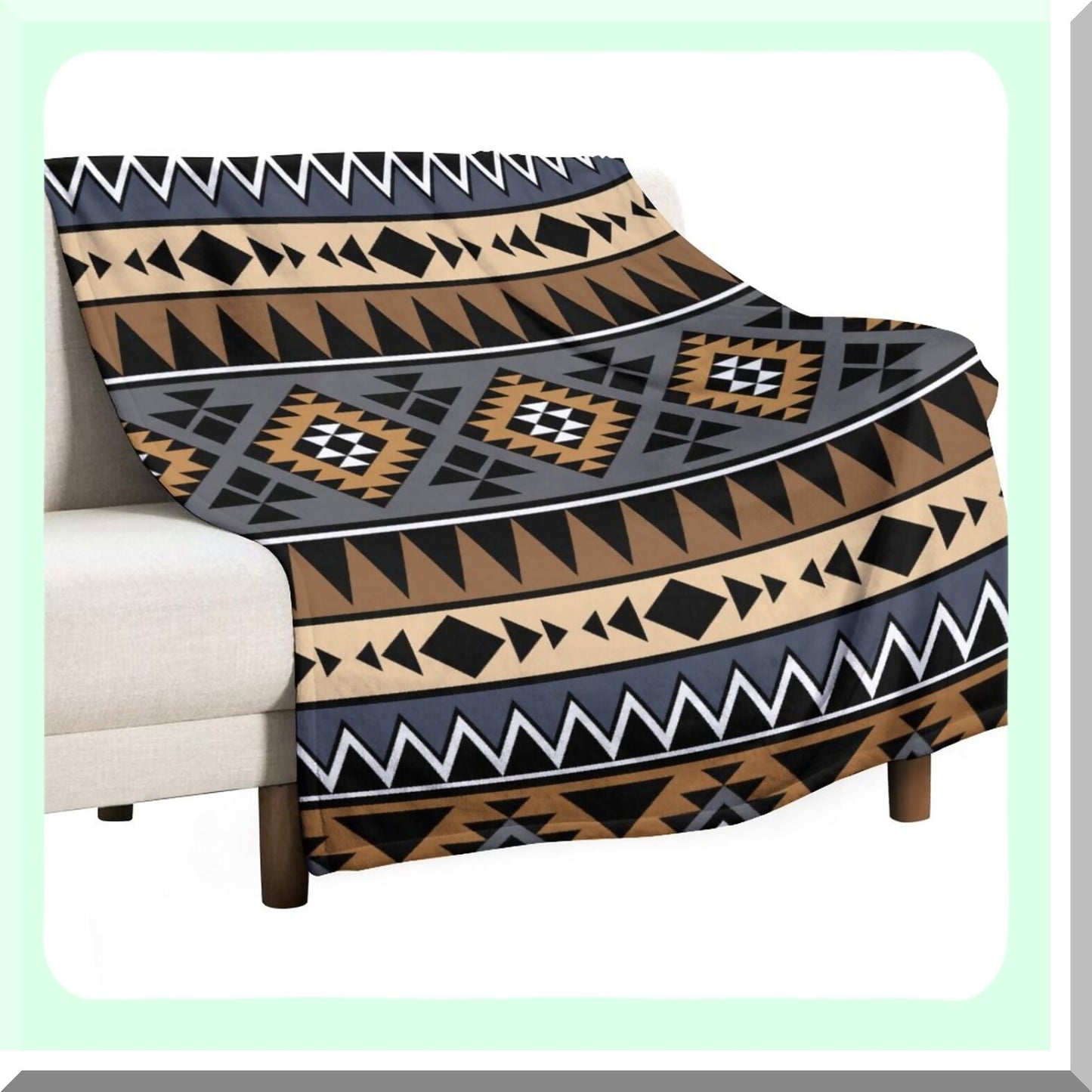 Boho Bliss All-Season Plush Throw - Super Soft Lightweight Blanket for Sofa, Bed, Couch, Bedroom, Dorm & Pets, 30x40 Inch (Brown)