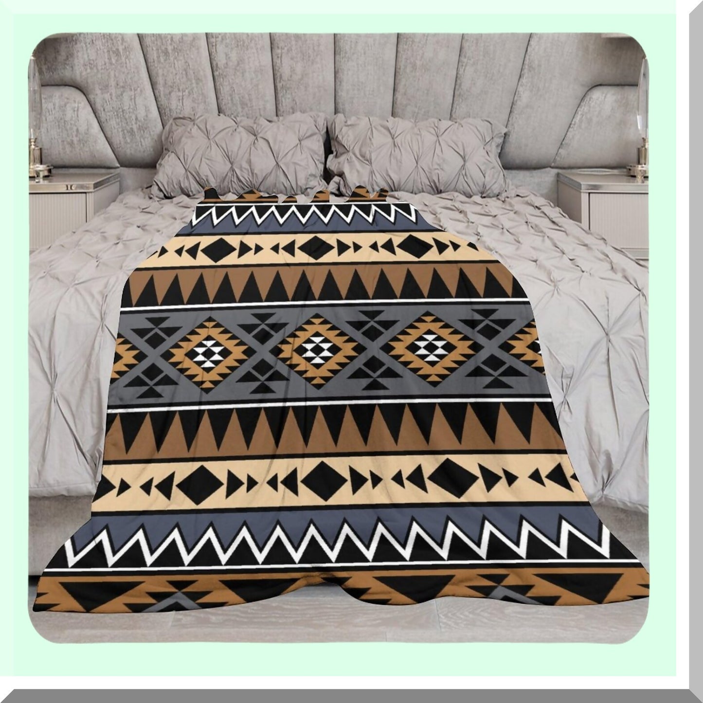 Boho Bliss All-Season Plush Throw - Super Soft Lightweight Blanket for Sofa, Bed, Couch, Bedroom, Dorm & Pets, 30x40 Inch (Brown)