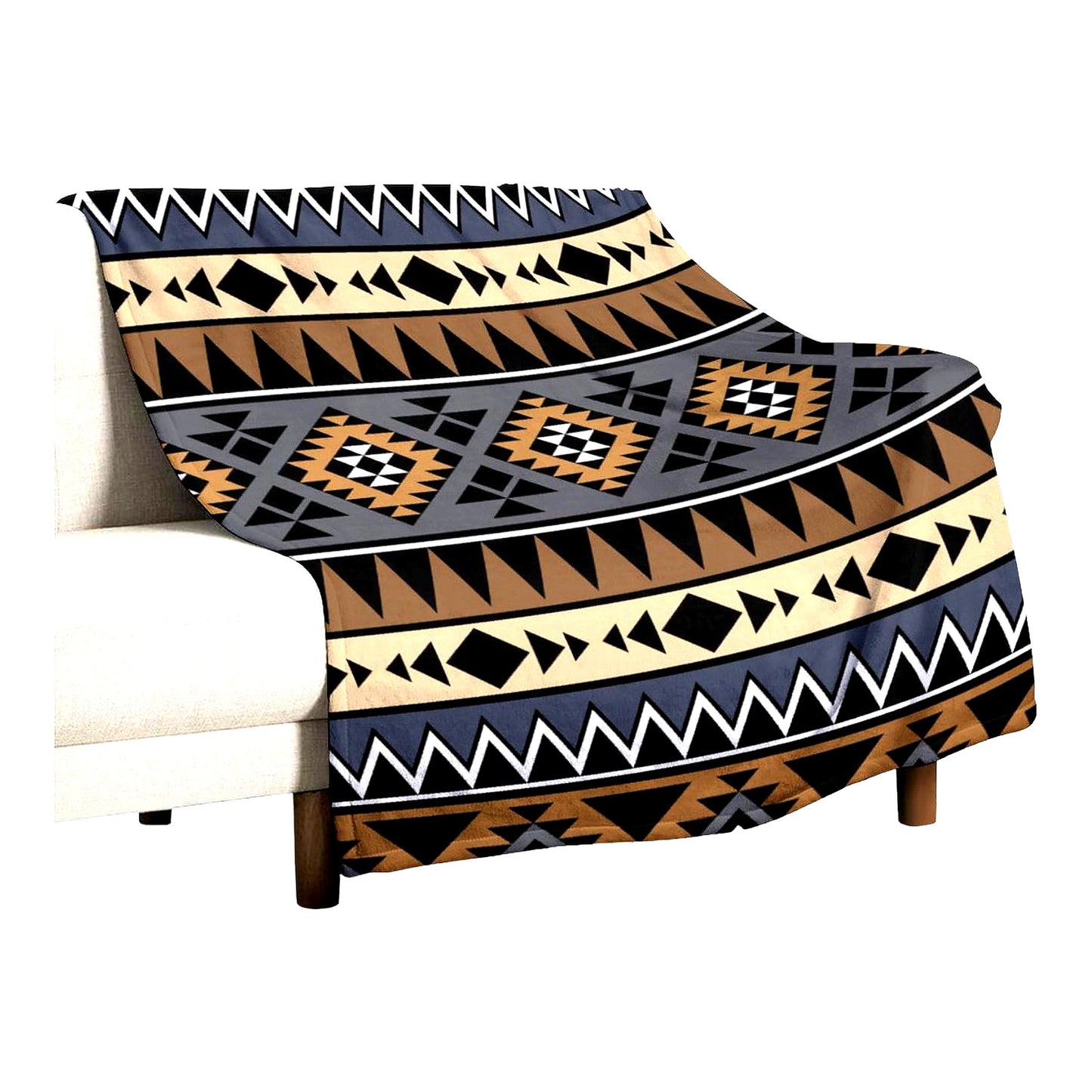 Boho Bliss All-Season Plush Throw - Super Soft Lightweight Blanket for Sofa, Bed, Couch, Bedroom, Dorm & Pets, 30x40 Inch (Brown)