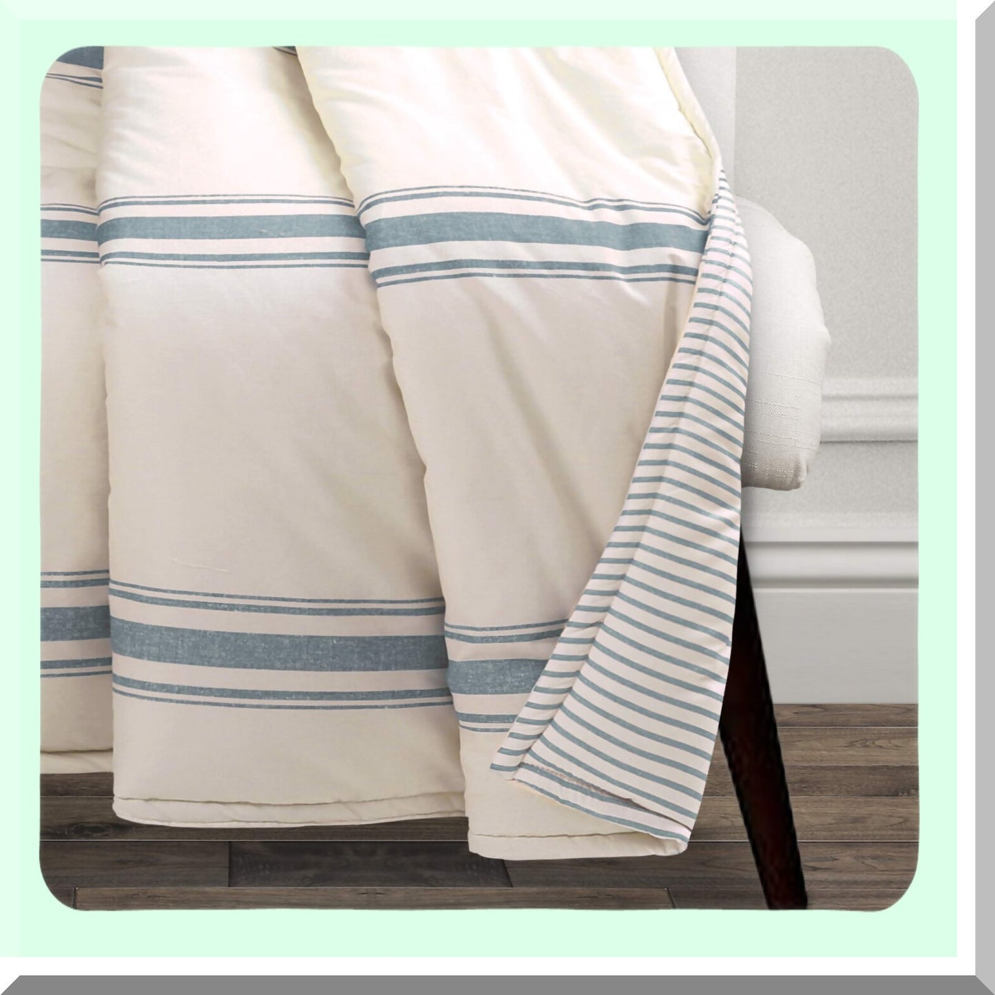 Modern Rustic Cozy Stripe Reversible Throw Blanket - 50x60, Blue