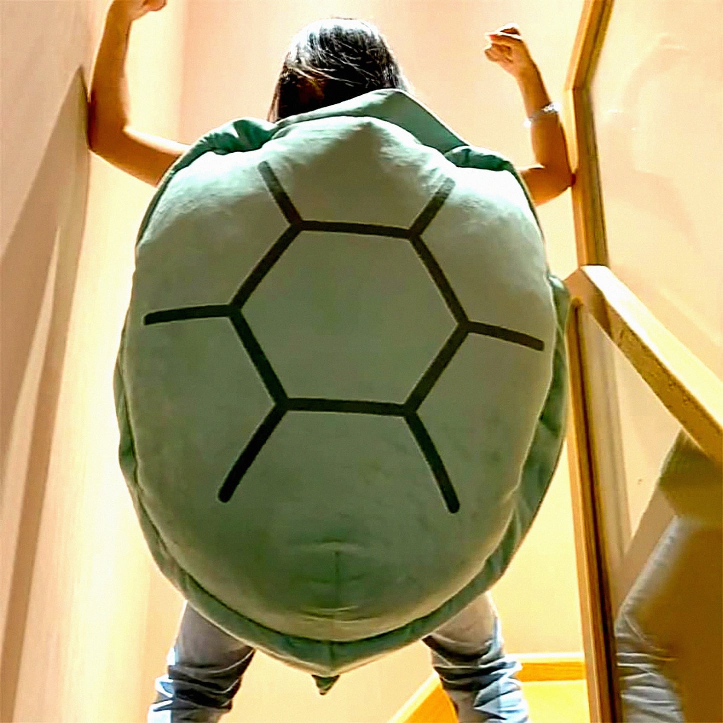Giant Turtle Body Pillow - Funny Dress Up Plush Toy for Adults - Green Turtle Shell Cushion - Birthday Gift for Girls - 40in Turtle Pillow