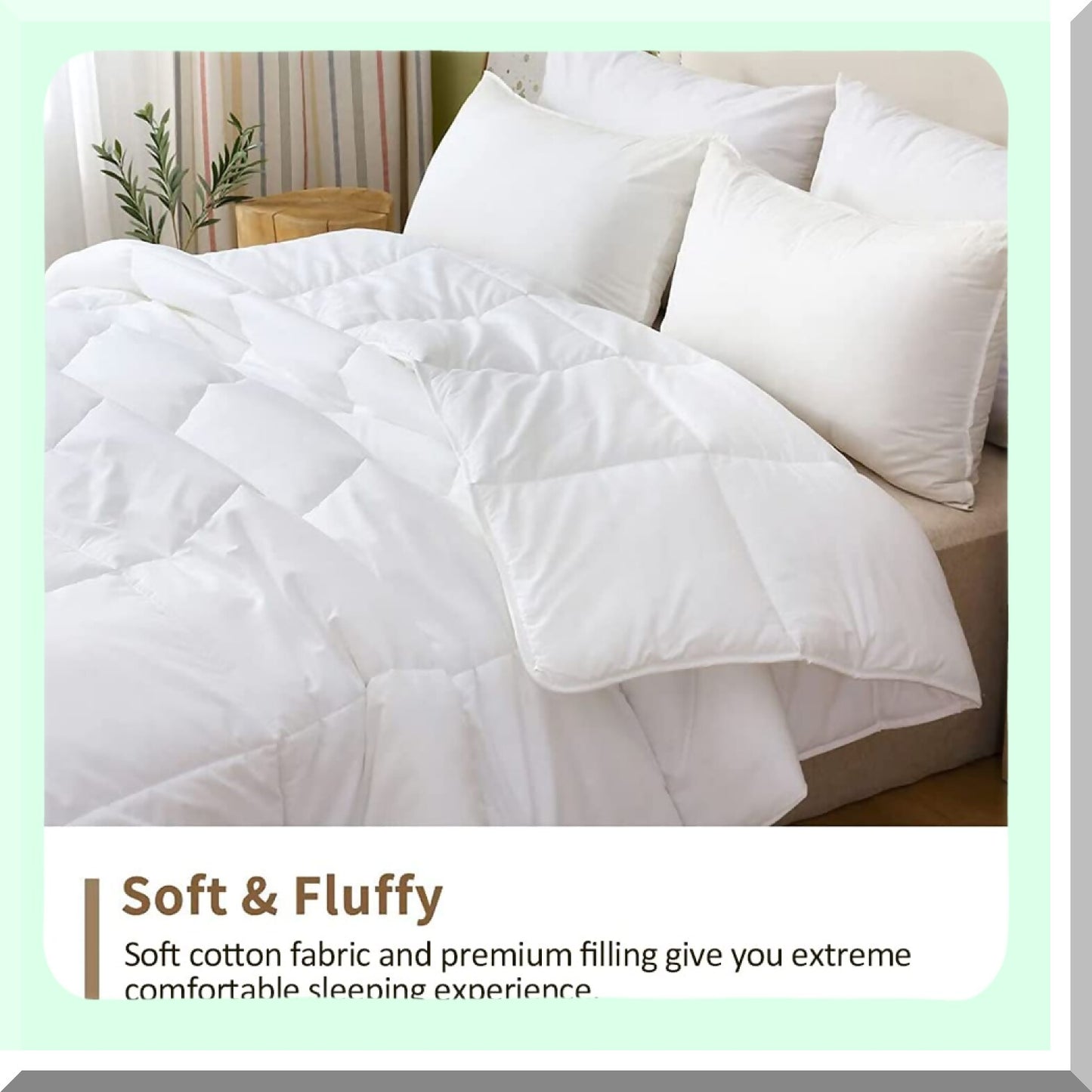 CloudSoft Eucalyptus Comforter - Lightweight Down Alternative Duvet Insert for Warm Sleeper Twin - Ultra-Soft Breathable Cotton Cover - White