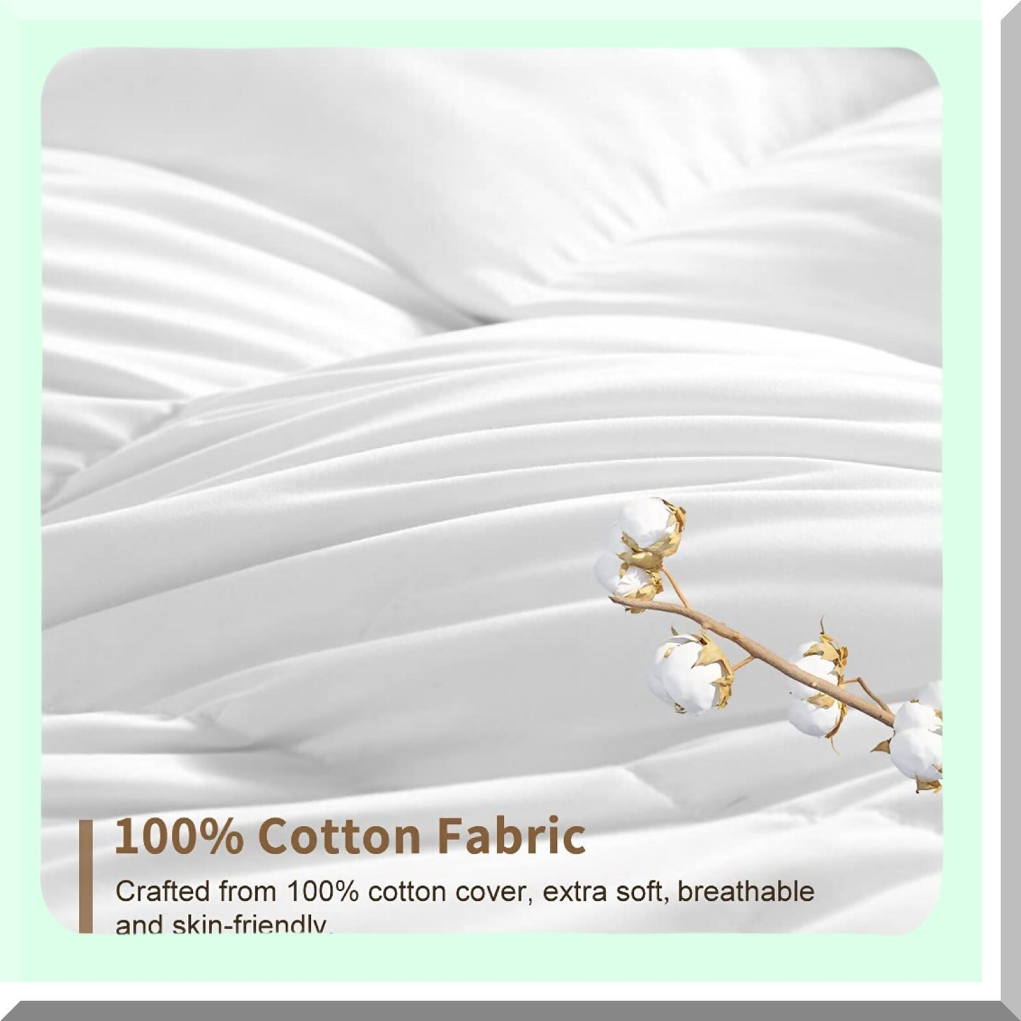 CloudSoft Eucalyptus Comforter - Lightweight Down Alternative Duvet Insert for Warm Sleeper Twin - Ultra-Soft Breathable Cotton Cover - White