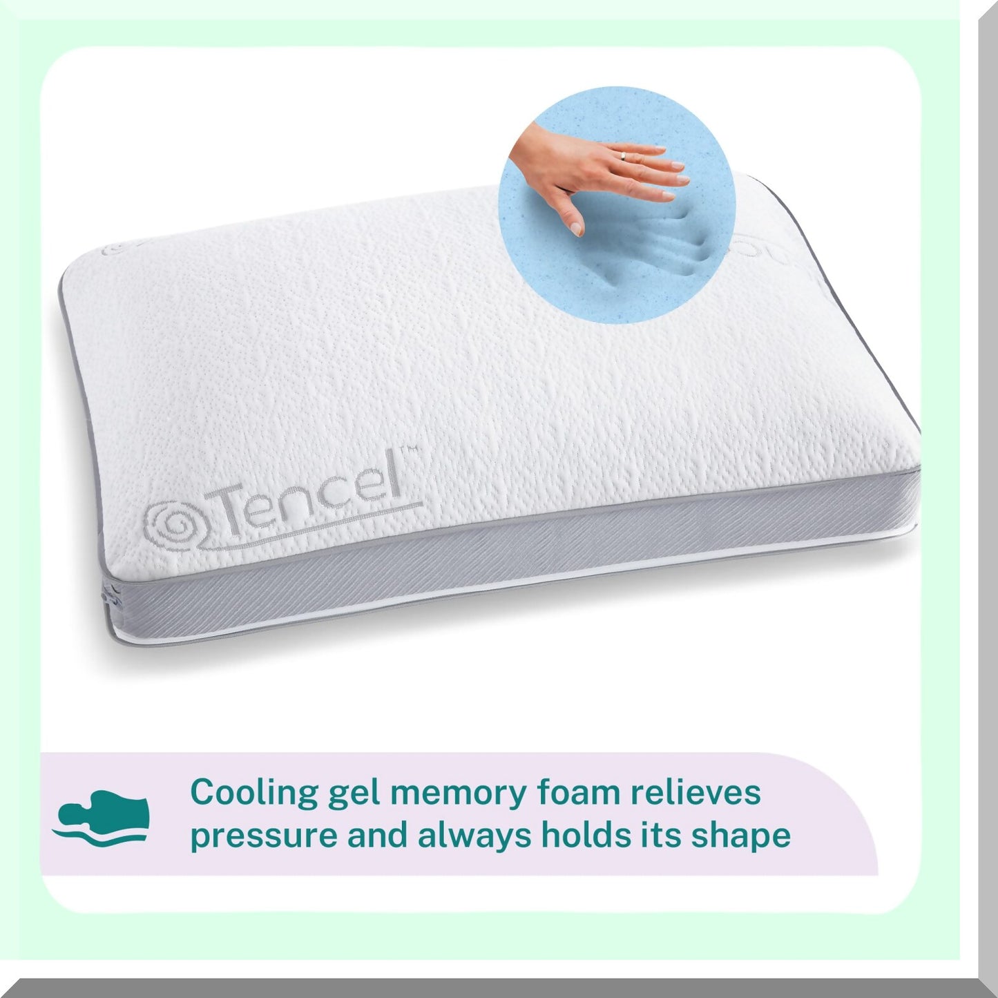 UltiComfort Gel Memory Foam Pillow - Customizable Size with Tencel Cover for Side, Stomach, and Back Sleepers. Soft-Medium-Firm Adjustable Support for Perfect Sleep!