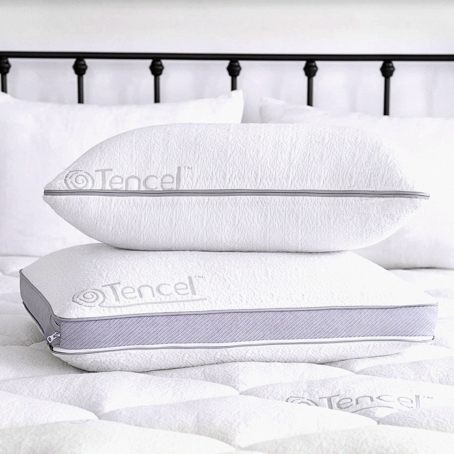 UltiComfort Gel Memory Foam Pillow - Customizable Size with Tencel Cover for Side, Stomach, and Back Sleepers. Soft-Medium-Firm Adjustable Support for Perfect Sleep!