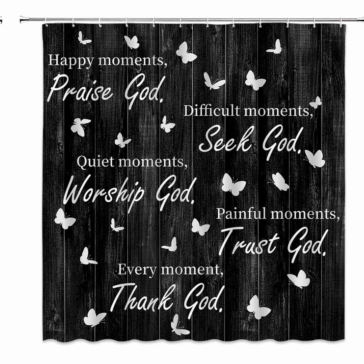 Black Butterfly Shower Curtain 70x70 Inch