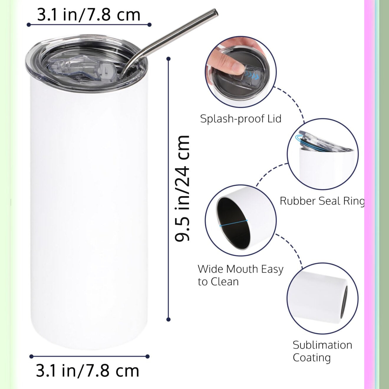 30oz Stainless Steel Sublimation Tumblers Set (4 Pack)
