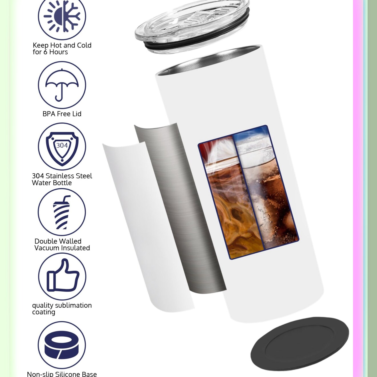 30oz Stainless Steel Sublimation Tumblers Set (4 Pack)