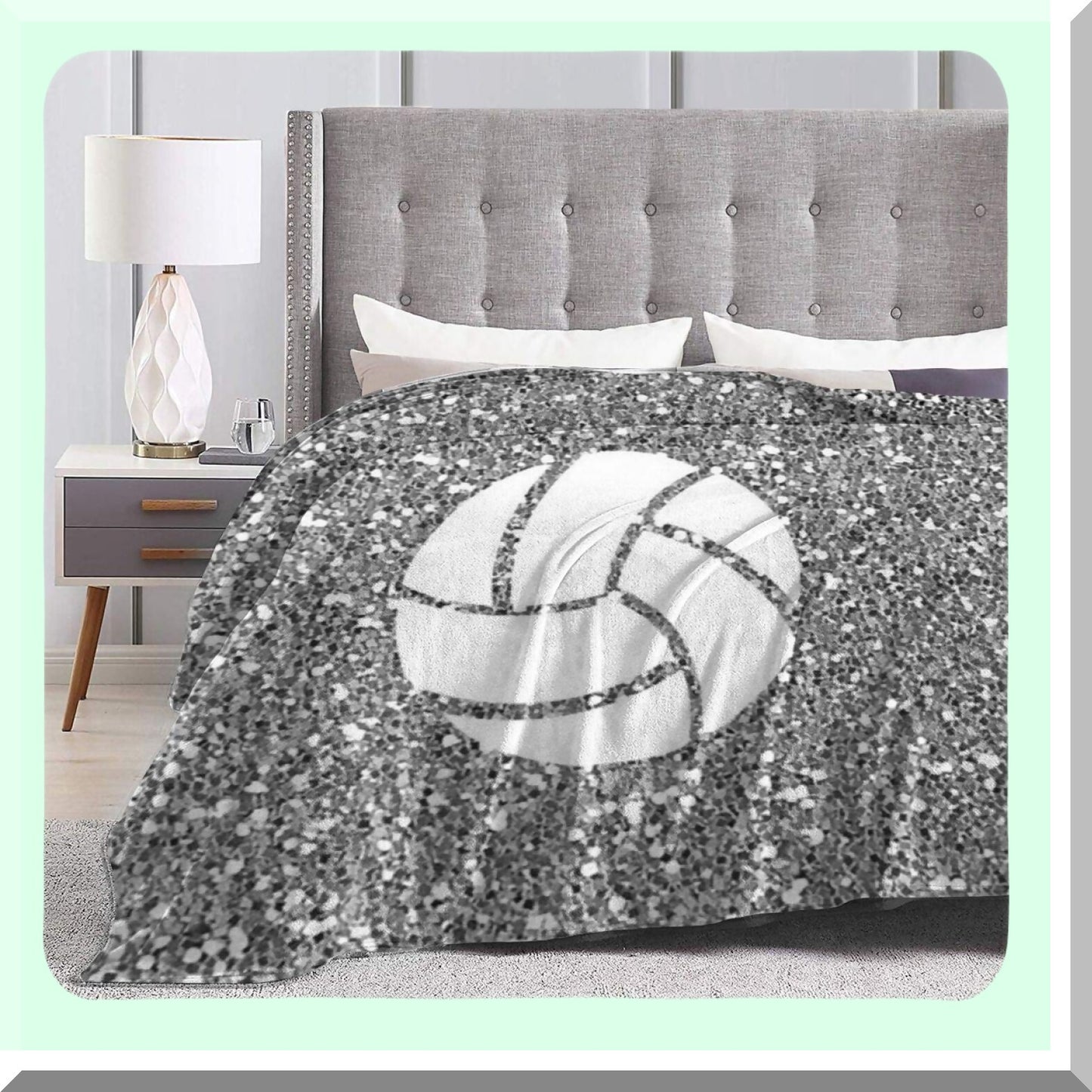 UltraSoft Flannel Volleyball Blanket - All Season Lightweight Warmth for Living Room/Bedroom