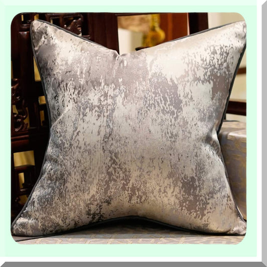 Grey Splash-Ink Chinese Style Cushion Covers - Set of 2 | Luxury Throw Pillow Cases for Couch, Living Room, Bedroom, Car | Decorative Pillows 20x20"