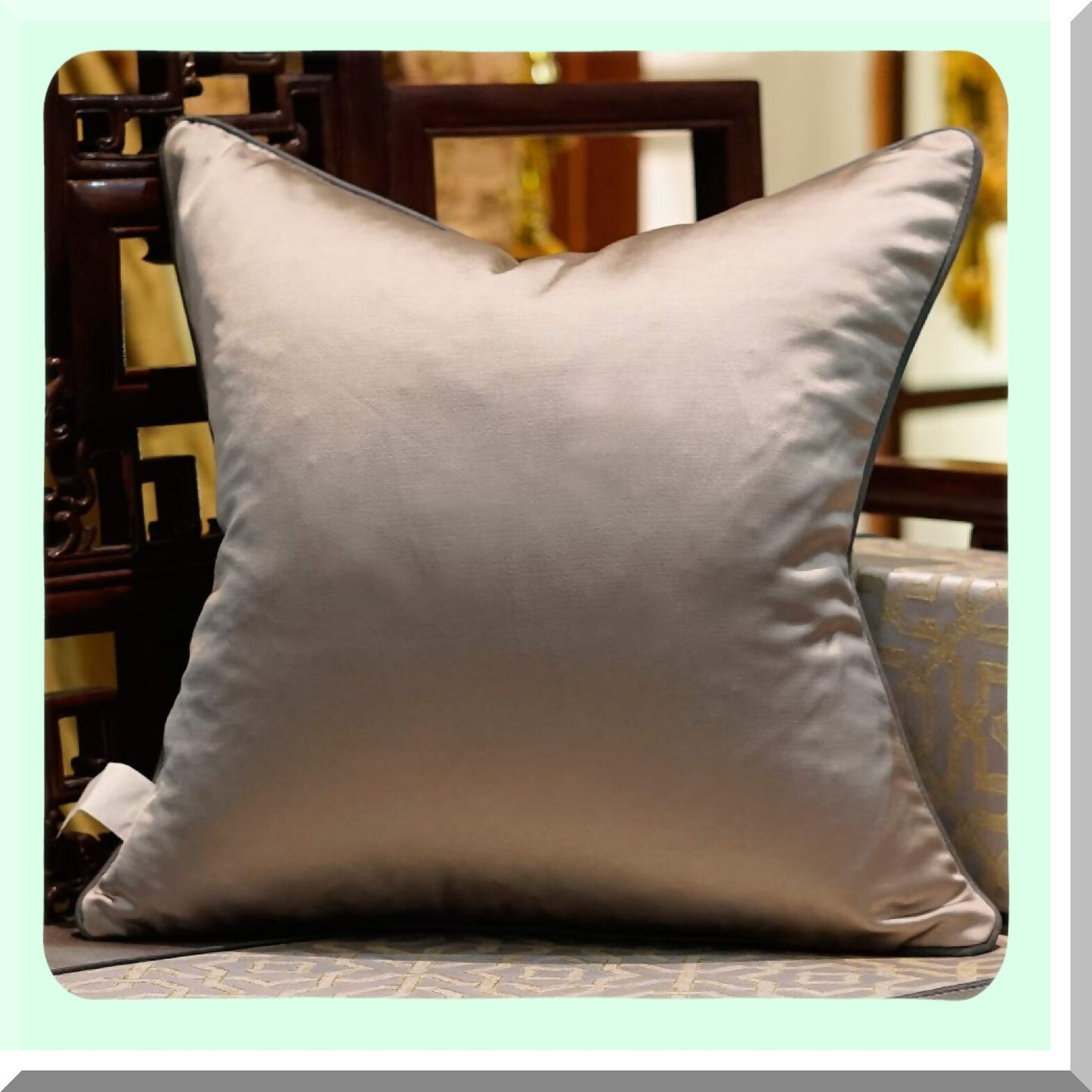 Grey Splash-Ink Chinese Style Cushion Covers - Set of 2 | Luxury Throw Pillow Cases for Couch, Living Room, Bedroom, Car | Decorative Pillows 20x20"