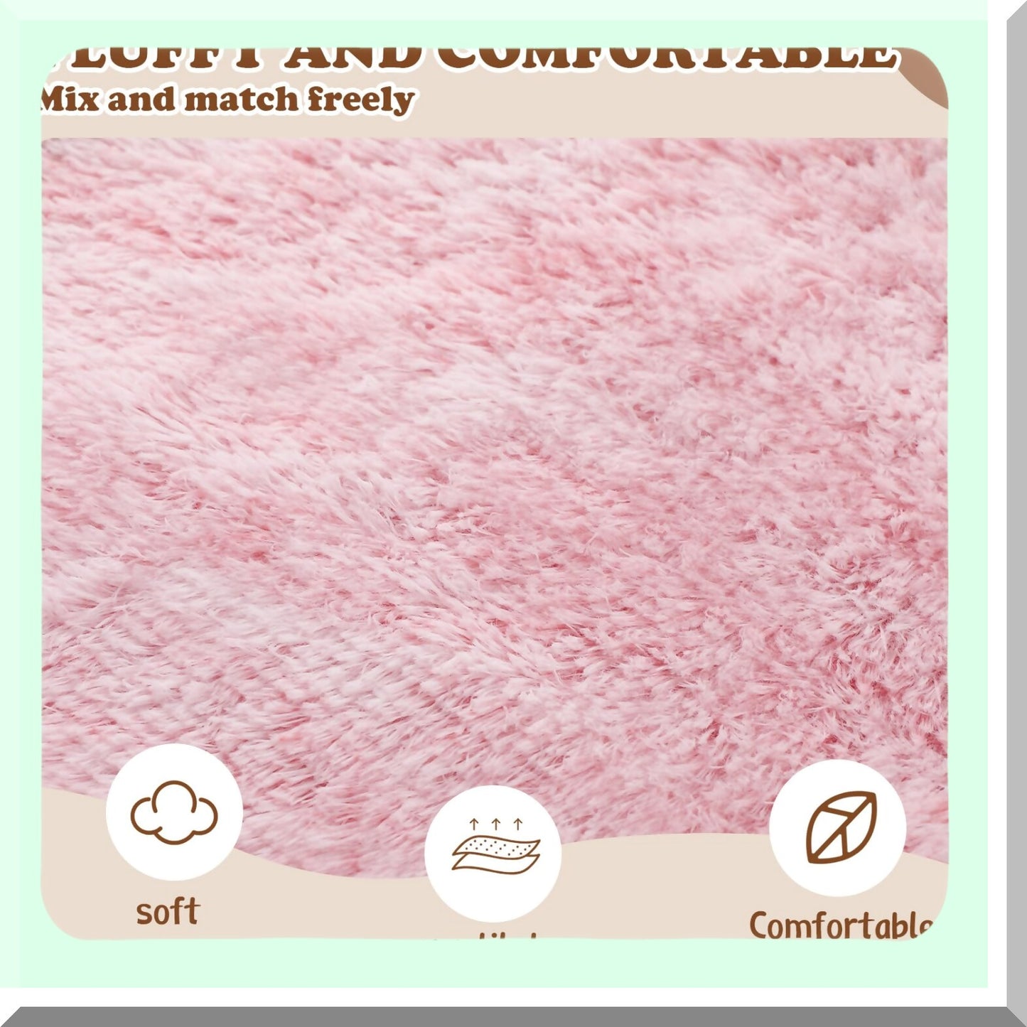 Luxury Fluffy Pink Pillowcase Set - 6 Pcs 18x18 Inch Square Cushion Covers with Zipper Closure for Couch, Bedroom, Living Room Decor