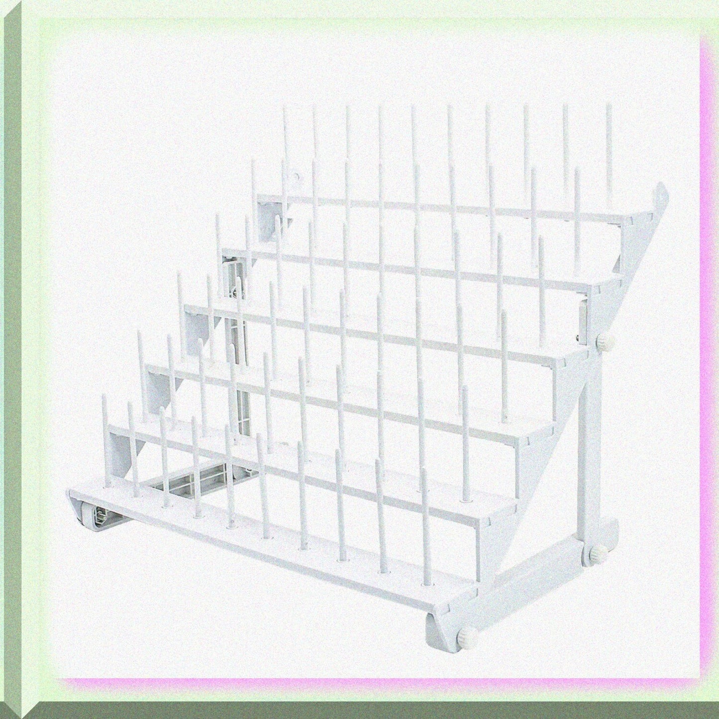 Wall-Mounted Thread Rack for 60 Spools or 30 Cones
