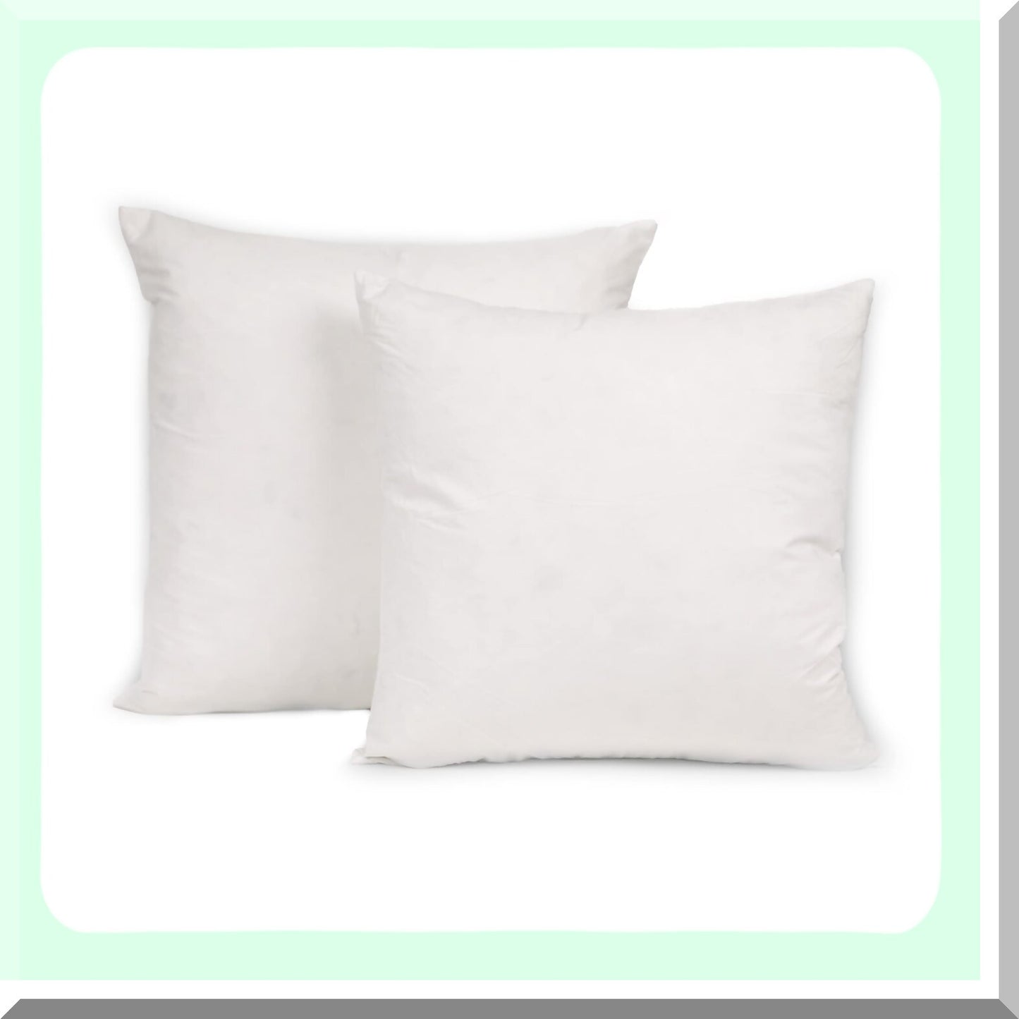 Luxury European Down Pillow Inserts Set - 26x26 White Goose Down, 100% Cotton Sham - Soft and Decorative Throw Pillows - Set of 2