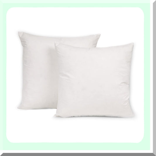 Luxury European Down Pillow Inserts Set - 26x26 White Goose Down, 100% Cotton Sham - Soft and Decorative Throw Pillows - Set of 2