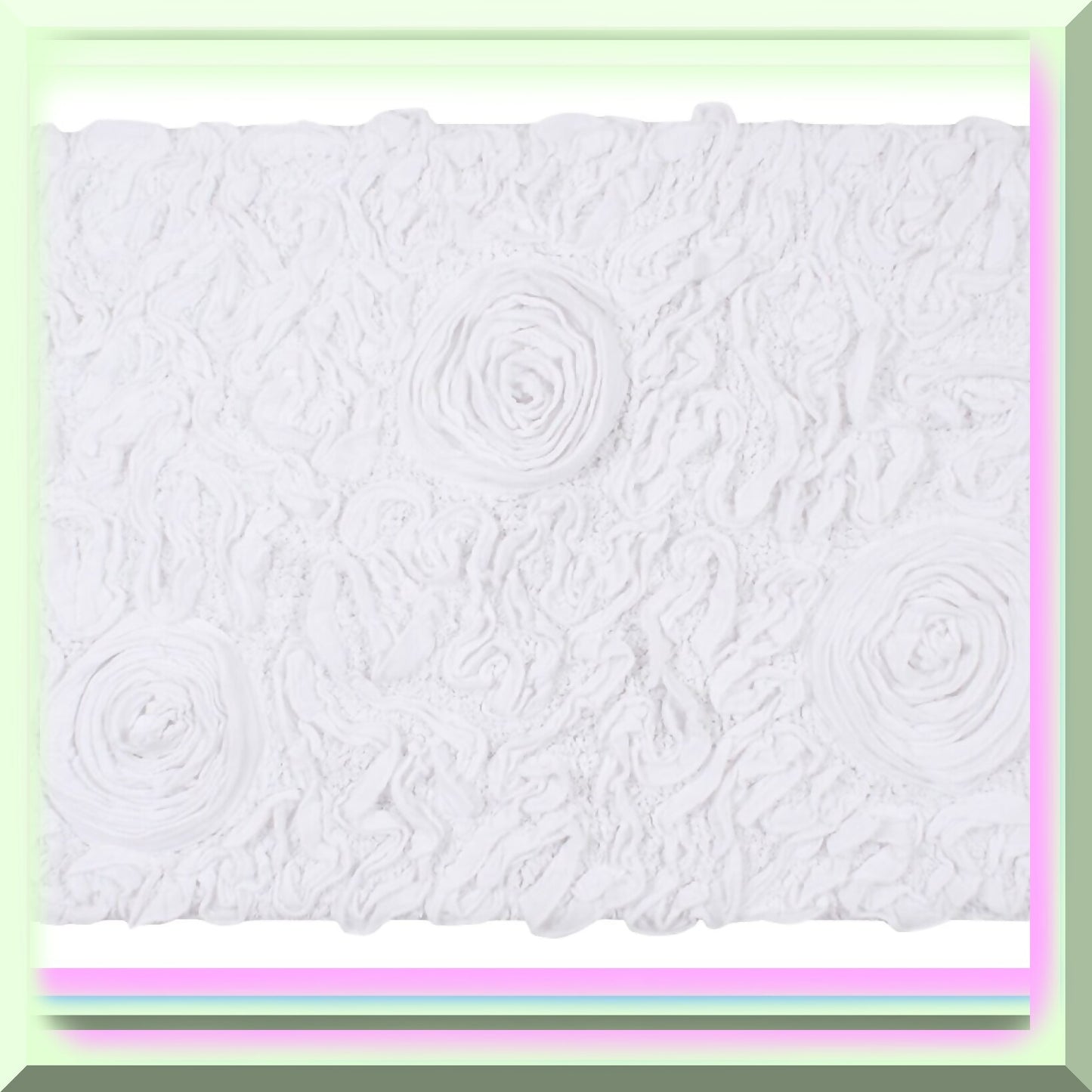 21"x34" Cotton Tufted Bath Rug White