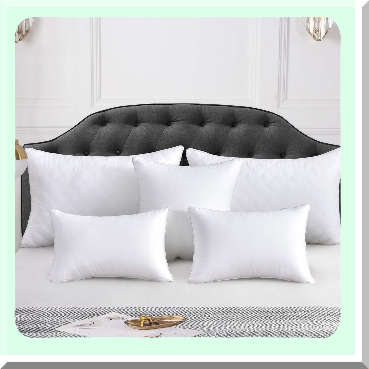 Premium Cotton Rectangle Pillow Insert Set - 12x20 (2 Pack) - Zippered Sofa Cushion - White Decorative Throw Pillow Pair - Interior Couch Accent