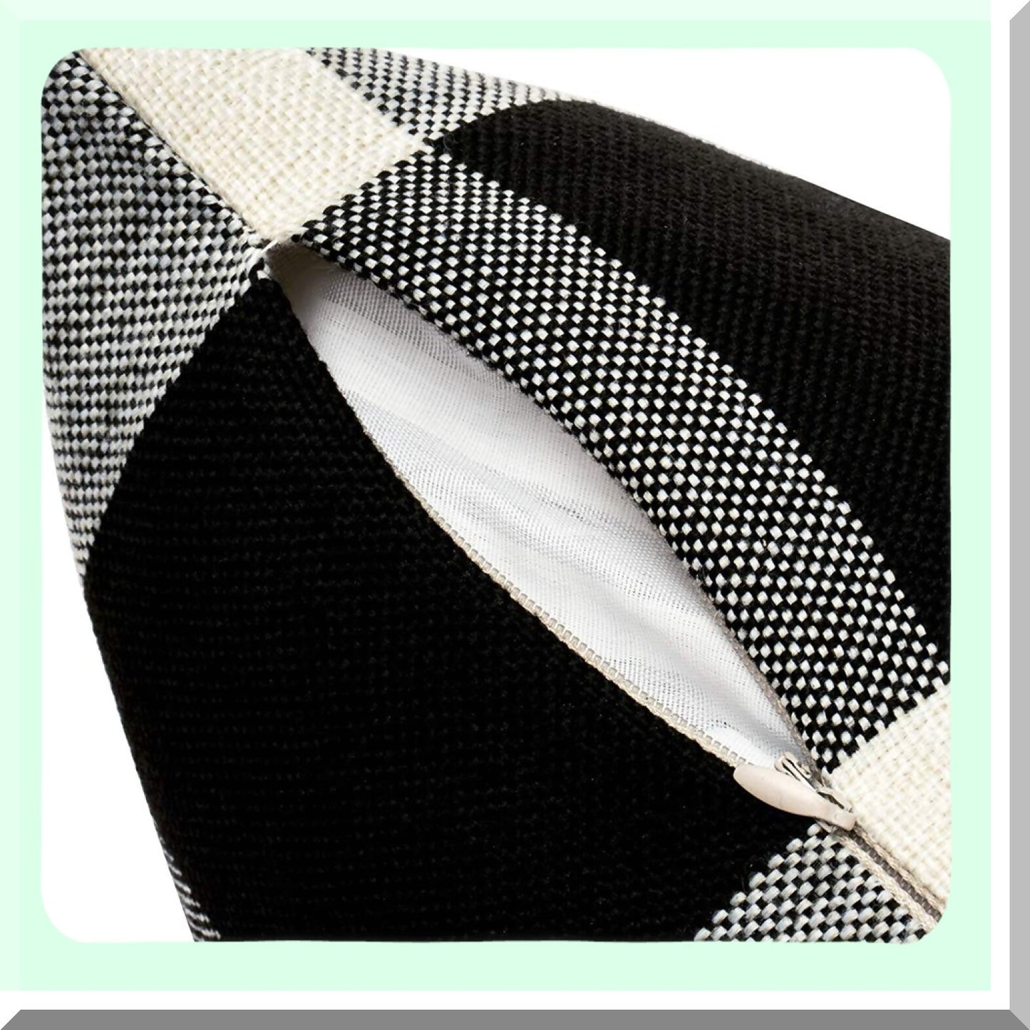 Buffalo Plaid Farmhouse Pillow Covers - Set of 2 | 20x20 Black & White Linen Cushion Covers for Fall Decor | Sofa, Couch, Outdoor Camping Accessories