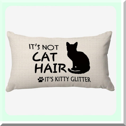 Kitty Glitter Cat Lover Throw Pillow - 18x18 Inch Home Decor Gift for Women & Men - Cat Hair Resistant Sofa Cushion Cover