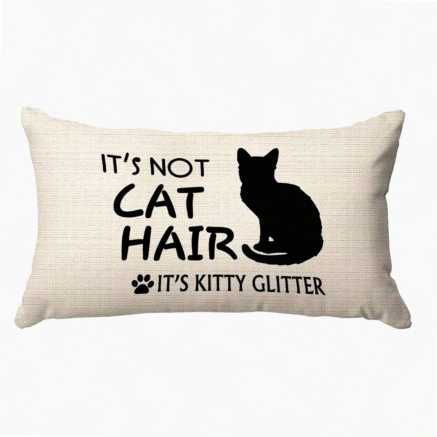 Kitty Glitter Cat Lover Throw Pillow - 18x18 Inch Home Decor Gift for Women & Men - Cat Hair Resistant Sofa Cushion Cover