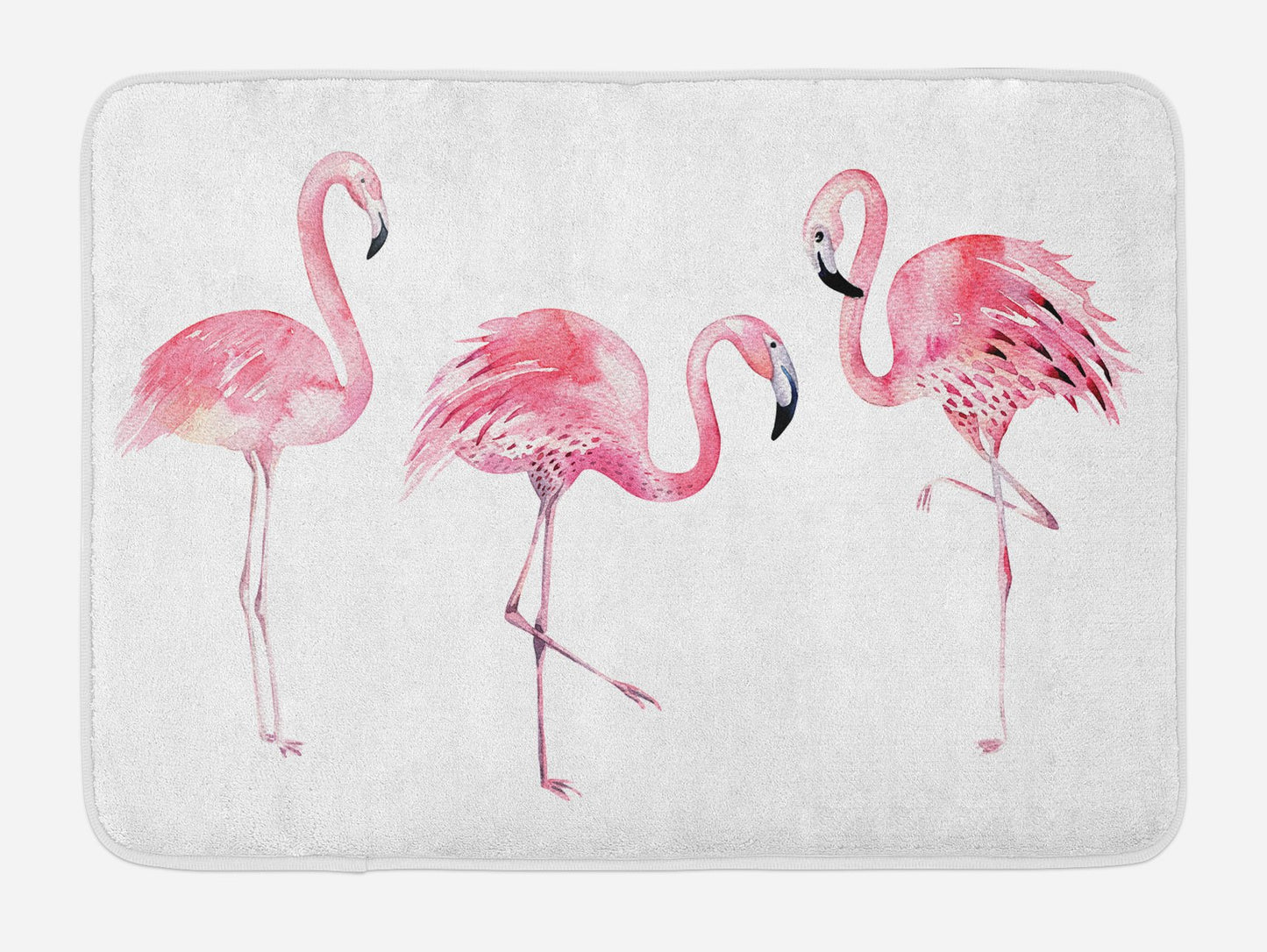 Pink Flamingo Bath Mat 30.2" x 20" Pale Pink White