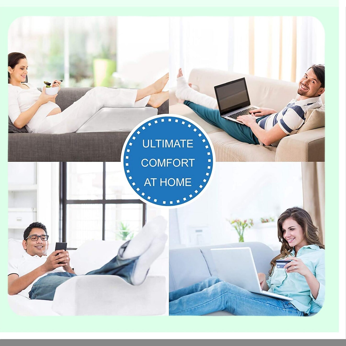 OrthoComfort Leg Elevator Pillow Cover - Soft Support Cushion for Head, Shoulders, Legs and Back - Medical Bed Wedge Positioner Cover (Cover Only)