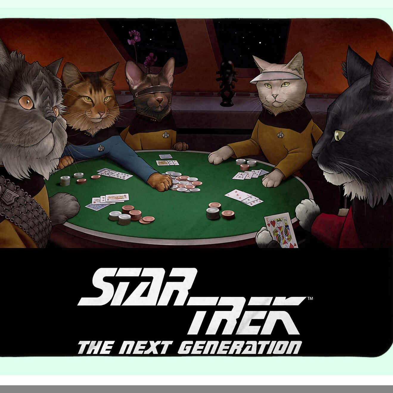 Star Trek TNG Cat Characters Fleece Throw Blanket - 60"x48" Cozy Plush"