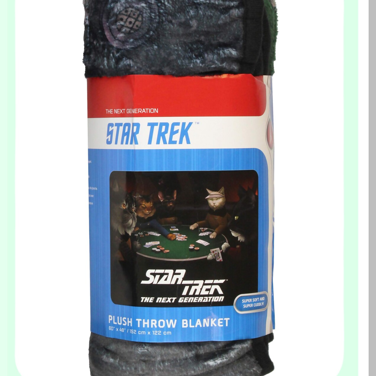Star Trek TNG Cat Characters Fleece Throw Blanket - 60"x48" Cozy Plush"