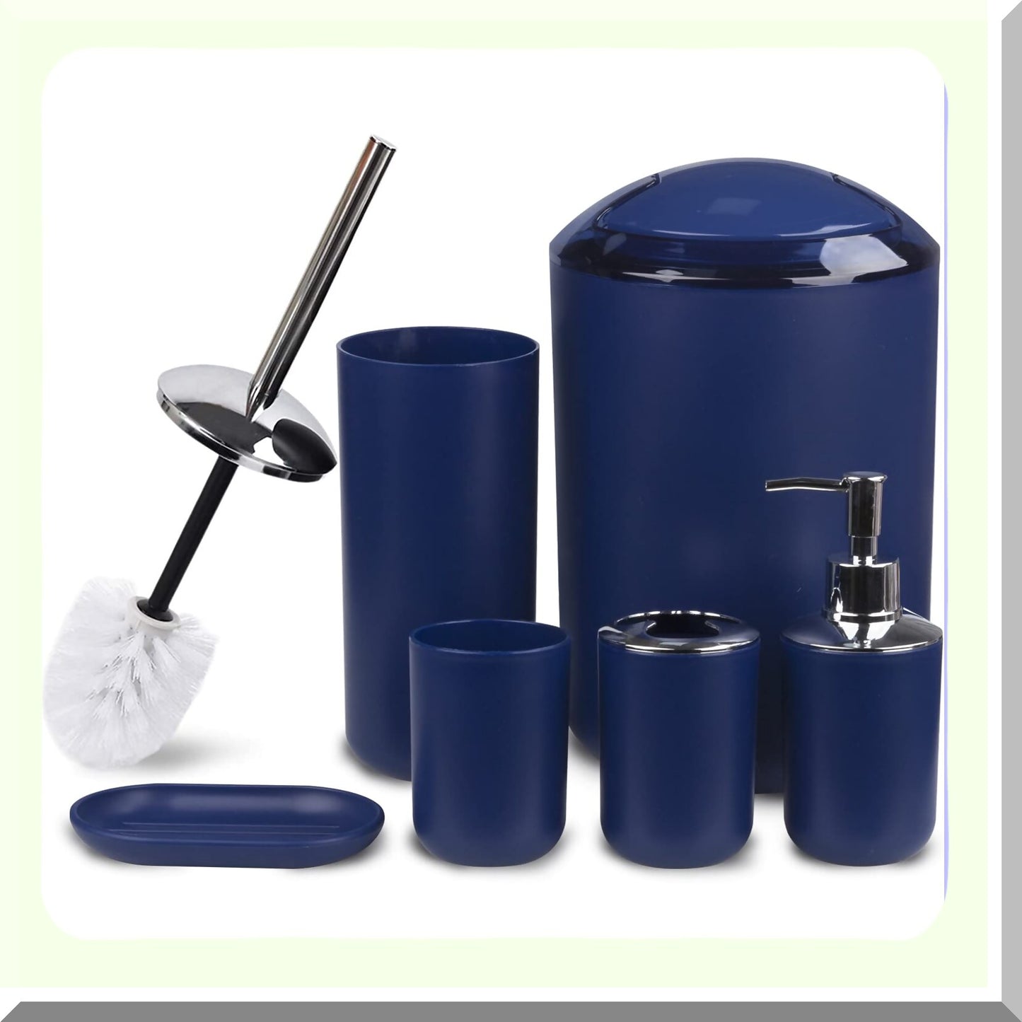 6-Piece Navy Bathroom Accessories Set