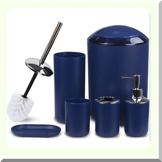 6-Piece Navy Bathroom Accessories Set