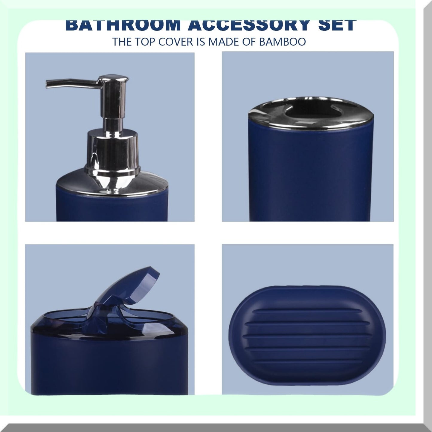 6-Piece Navy Bathroom Accessories Set