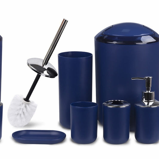 6-Piece Navy Bathroom Accessories Set