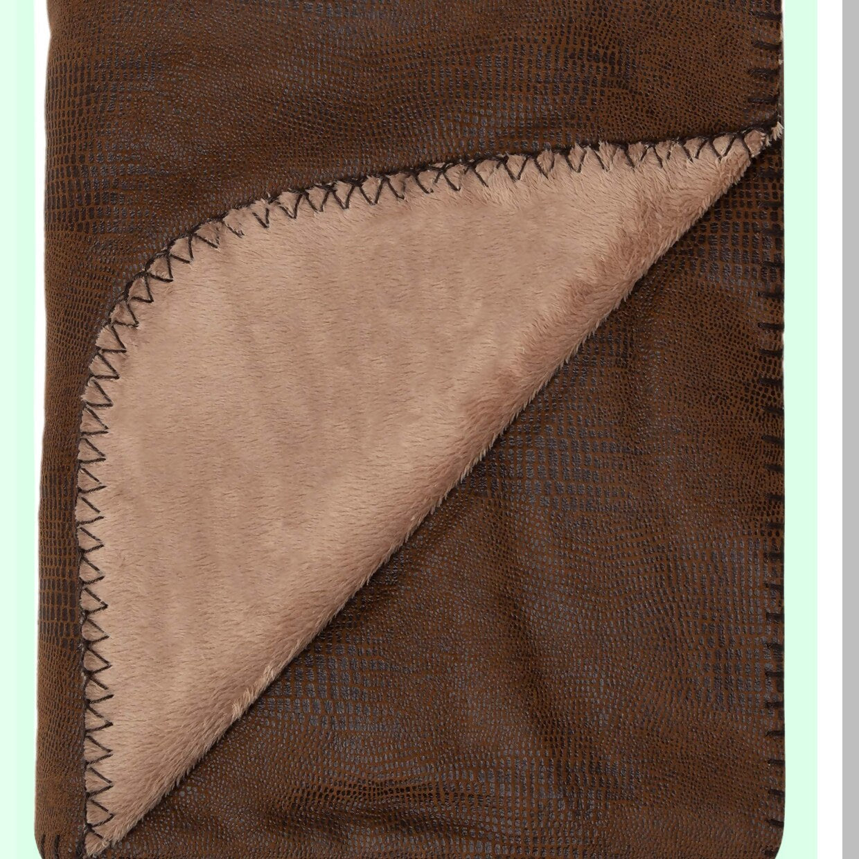 Wyoming Heritage Leather Throw Blanket - Luxurious Brown, One Size