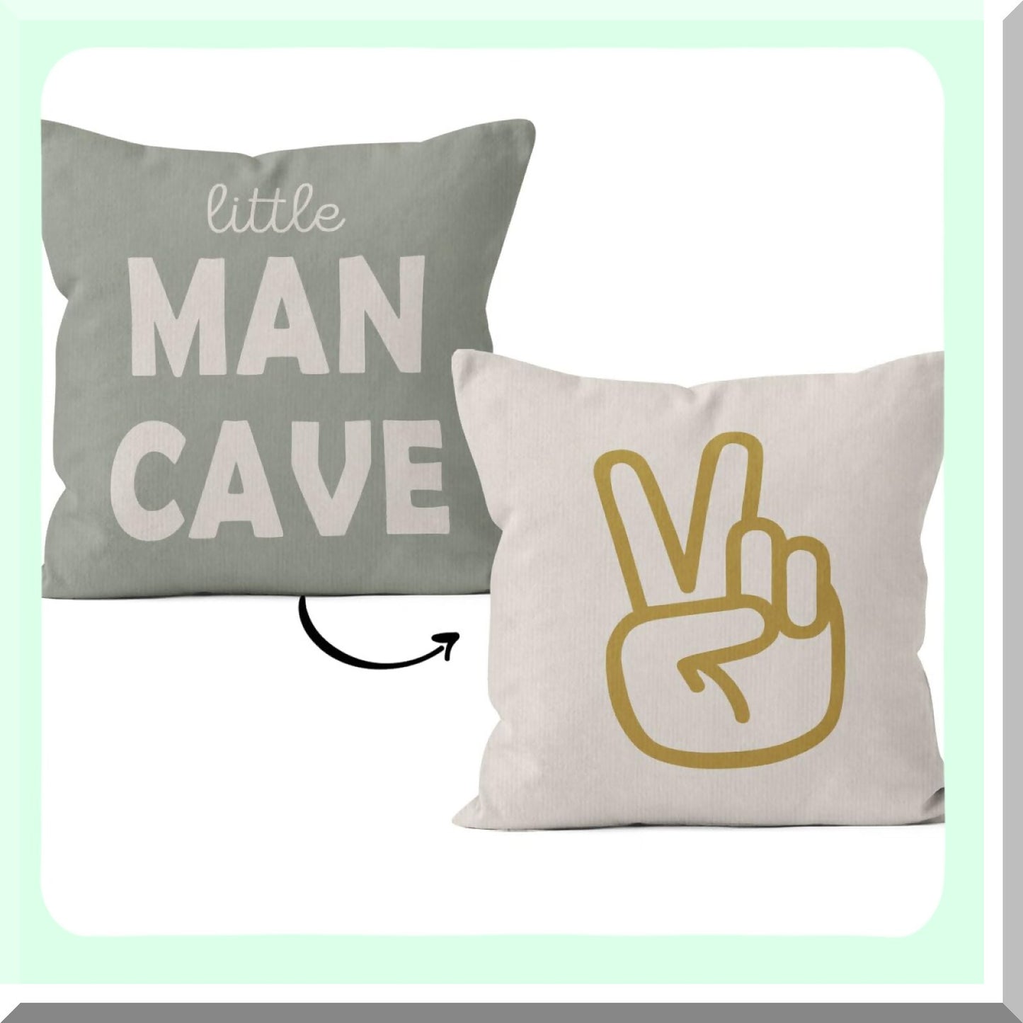 Peaceful Preppy Pillowcase - 18x18 Decorative Throw Cover for Toddler Boy Room, Little Man Cave & Boy Nursery. Ideal for Sofa, Bed, Teen Room & Dorm Decor.