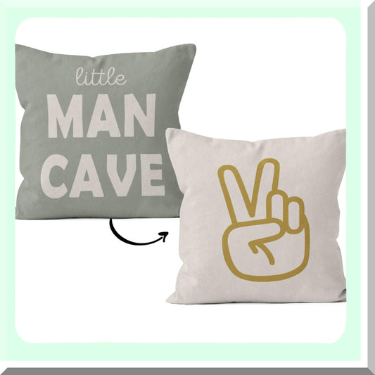 Peaceful Preppy Pillowcase - 18x18 Decorative Throw Cover for Toddler Boy Room, Little Man Cave & Boy Nursery. Ideal for Sofa, Bed, Teen Room & Dorm Decor.